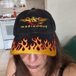 Vintage Budweiser flames early 90s baseball cap